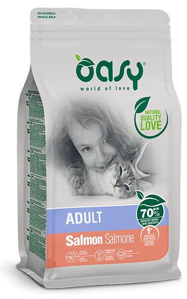 Oasy Lifestage Adult Salmone Cibo Secco Per Gatti 7,5kg