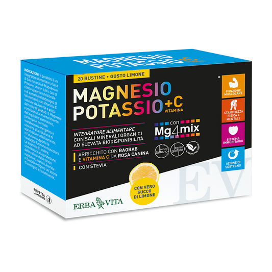 Erba Vita Magnesio E Potassio+Vitamina C Gusto Limone 20 Bustine