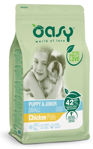 Oasy Lifestage Puppy & Junior Small Pollo Cibo Secco Per Cani 3 Kg