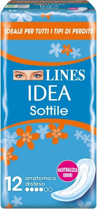 Lines idea Sottile Anatomico 12 Assorbenti