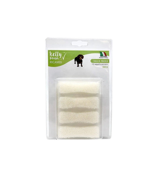 Kelly Brush Ricambi Kit Spazzolino Taglia Media Spugne Dure Per Cani 12 Applicazioni