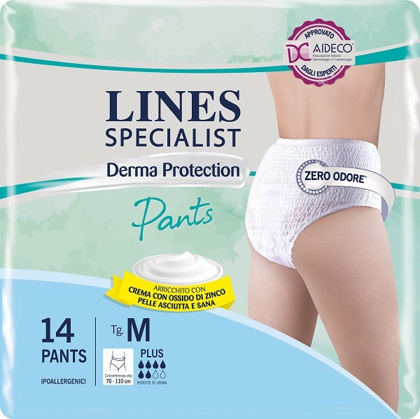 Pannolone per Incontinenza Lines Specialist Derma Pants Plus m 14 Pezzi