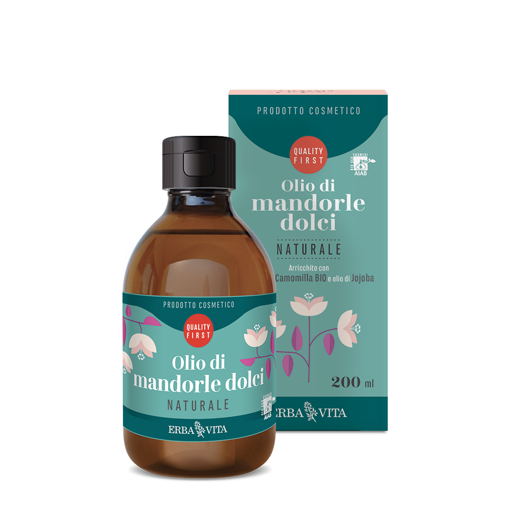 Erba Vita Olio Di Mandorle Dolci Naturale Prodotto Cosmetico Corpo 200ml