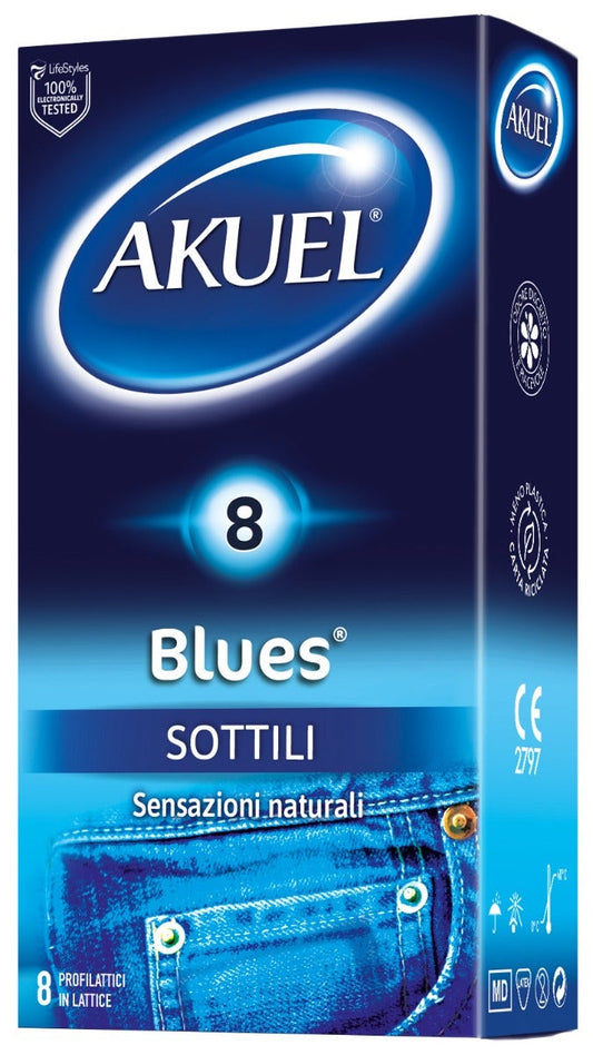 Akuel Blues Profilattico Sottile 8 Pezzi