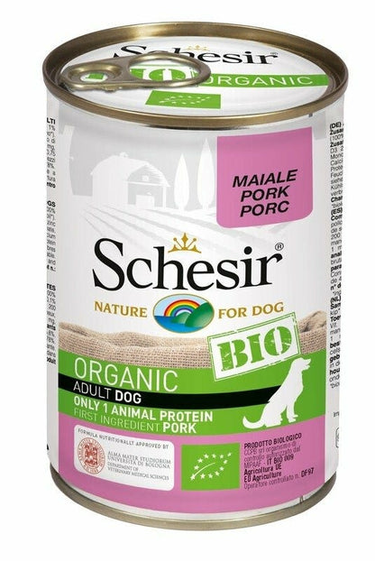 Schesir Organic Bio Paté Al Maiale Per Cani Adulti Lattina 400g