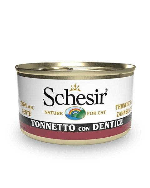 Schesir Tonnetto Con Dentice Cibo Umido Gatti Adulti Lattina 85g