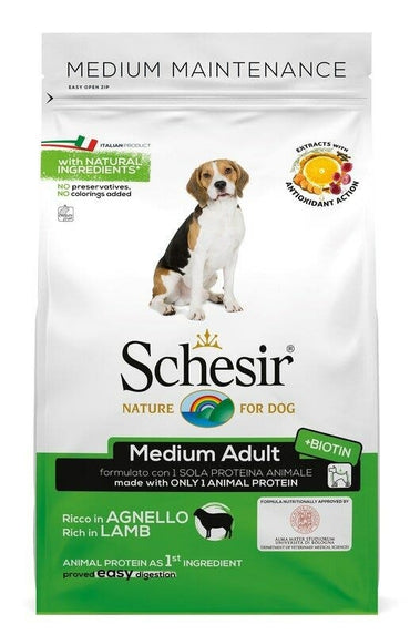 Schesir Maintenance Crocchette Di Agnello Per Cani Adulti Taglia Media Sacco 3kg