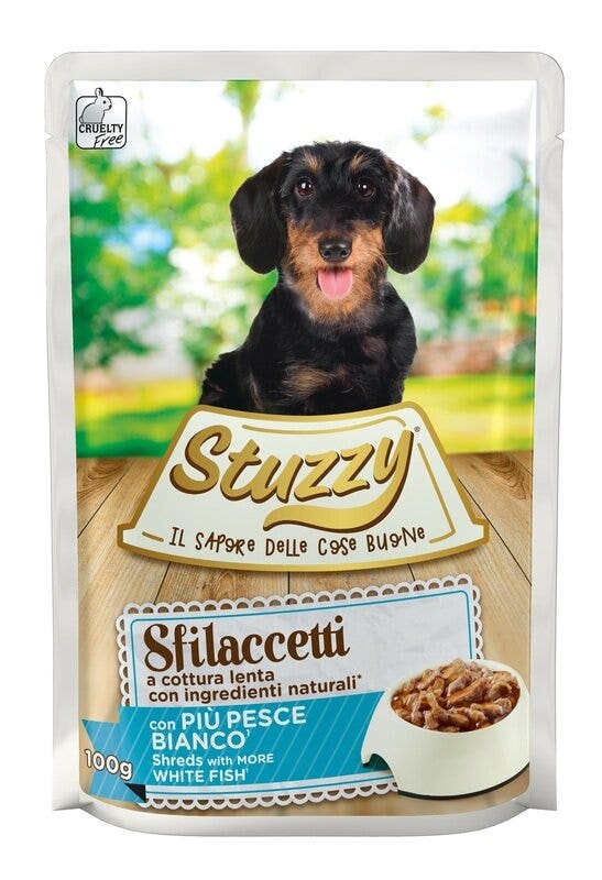 Stuzzy Cane Adulto Sfilaccetti con Pesce Bianco 100g
