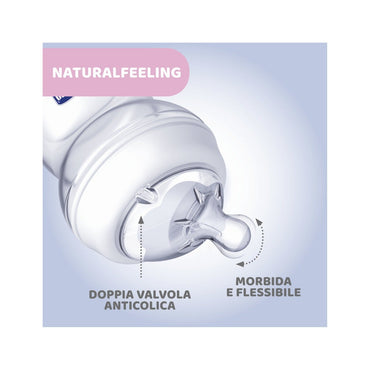 Chicco Biberon In Vetro Natural Feeling Flusso Lento 250ml 0M+