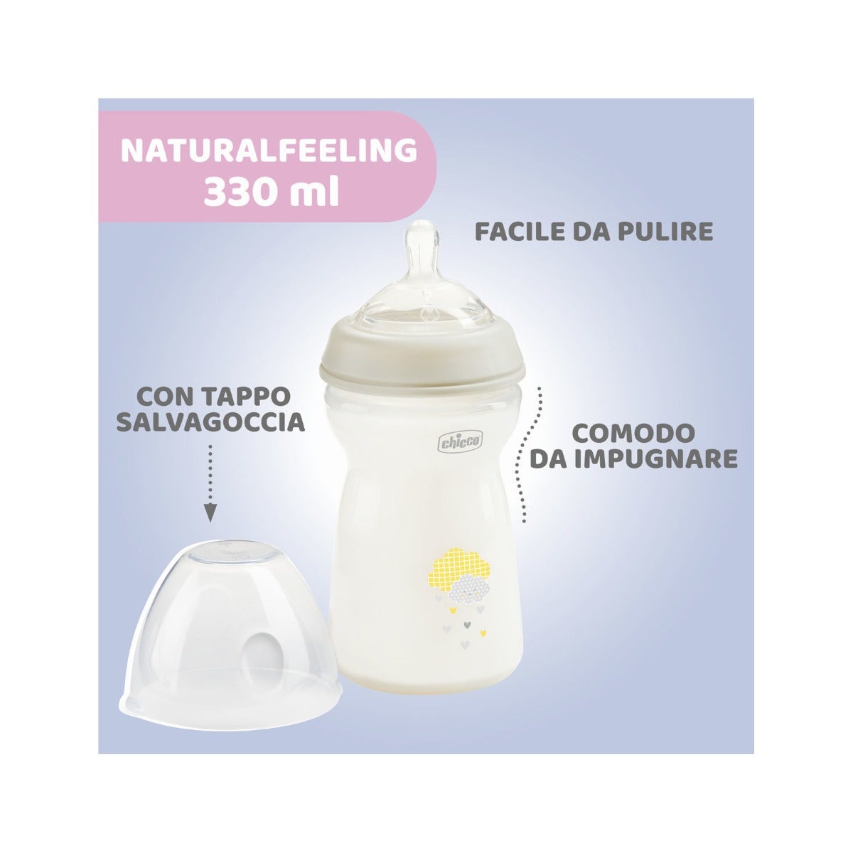 Chicco Biberon Natural Feeling Flusso Veloce 6 Mesi+ Unisex 330ml