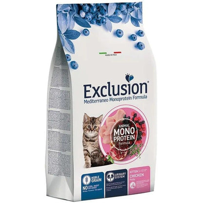 Exclusion Mediterraneo Monoprotein Noble Graincat Kitten Chicken Crocchette Per Gattini 12kg