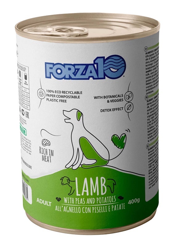 Forza10 Adult Maintenance Cibo Umido Con Agnello/Piselli/Patate Cani Adulti Barattolo 400g
