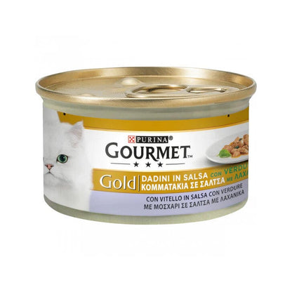 Purina Gourmet Gold Dadini In Salsa Con Vitello E Verdure Per Gatti Lattina 85 g