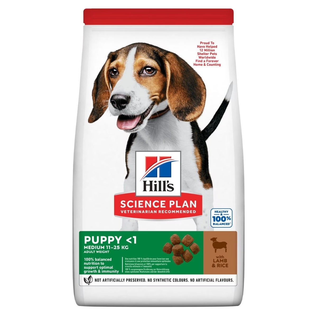 Hill's Science Plan Medium Puppy Cibo Secco Con Agnello E Riso Per Cuccioli Taglia Media Sacco 12kg