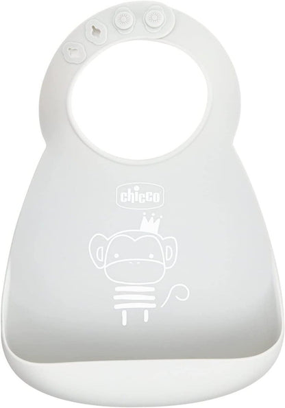 Chicco Bavaglina Silicone Easy Roll Colore Neutro 6Mesi+