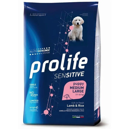 Prolife Dog Sensitive Lamb & Rice Cibo Secco Per Cani Cuccioli Taglia Media/Grande Sacco 10 Kg