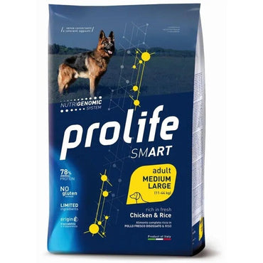 Prolife Dog Smart Chicken & Rice Cibo Secco Per Cani Adulti Taglia Media/Grande Sacco 12 Kg