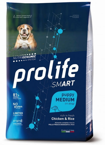 Prolife Dog Smart Chicken & Rice Cibo Secco Per Cani Cuccioli Taglia Media Sacco 2,5 Kg