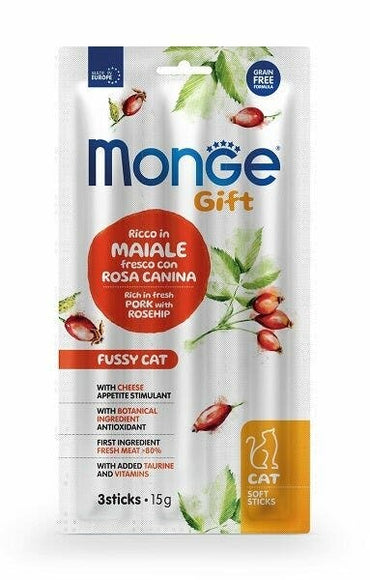 Monge Soft Sticks Per Gatti Maiale Fresco E Formaggio 15g
