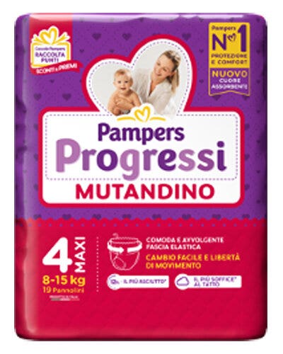 Pampers Progressi Mutandino Taglia 4 Maxi (8-15kg) 19 Pezzi