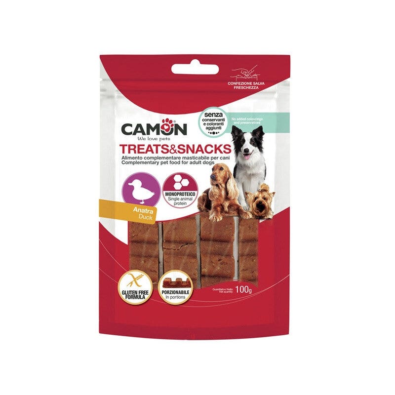 Camon Treats & Snacks Barretta D'Anatra Porzionabile Per Cani 100g