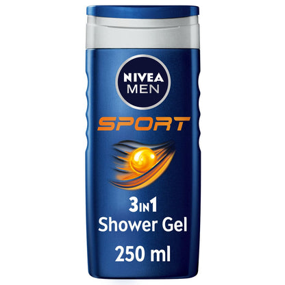 Nivea Men Doccia Shampoo Sport Docciaschiuma Uomo Rivitalizzante Per Viso Corpo E Capelli 250ml