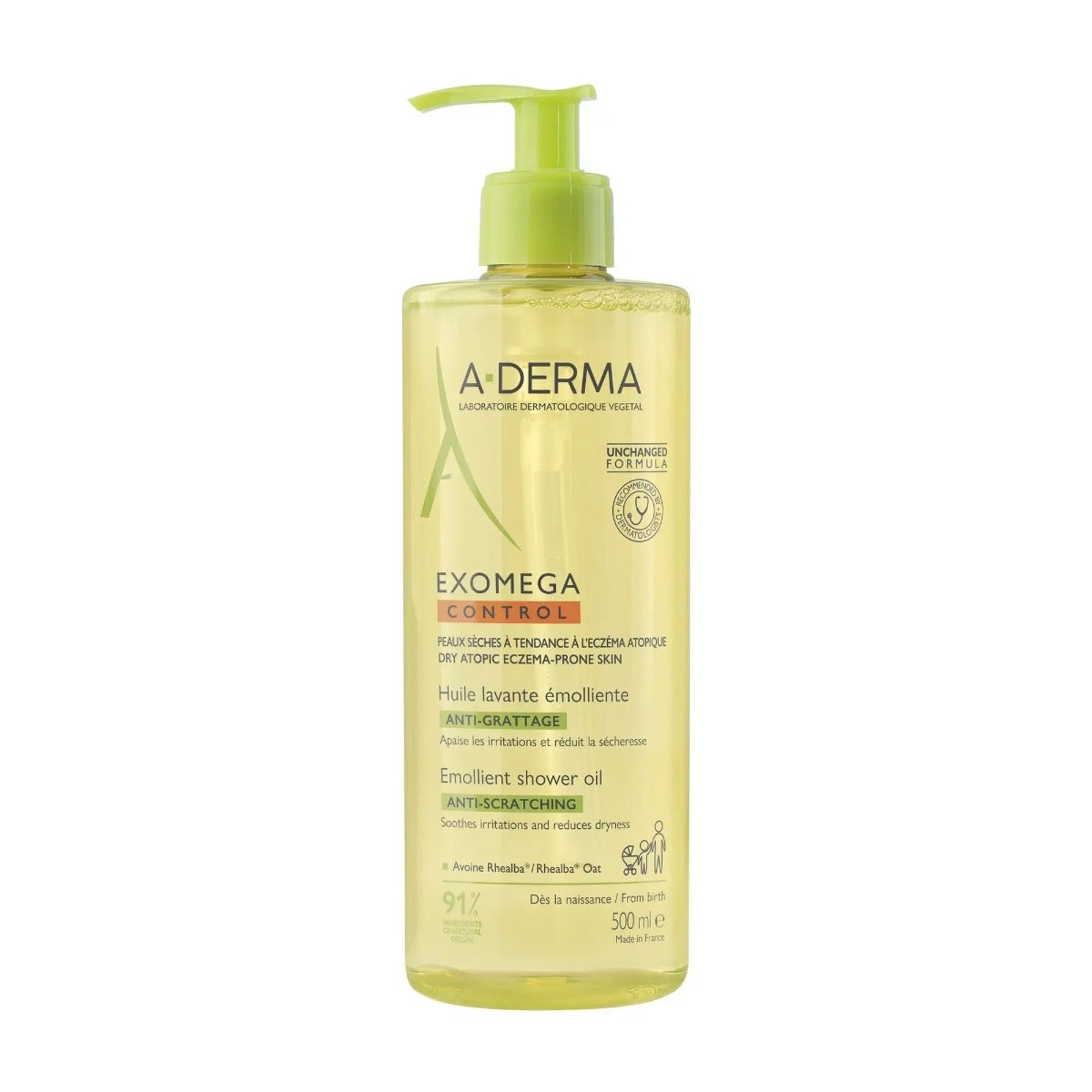 A-Derma Exomega Control Olio Lavante Emolliente Anti-Grattage 500ml