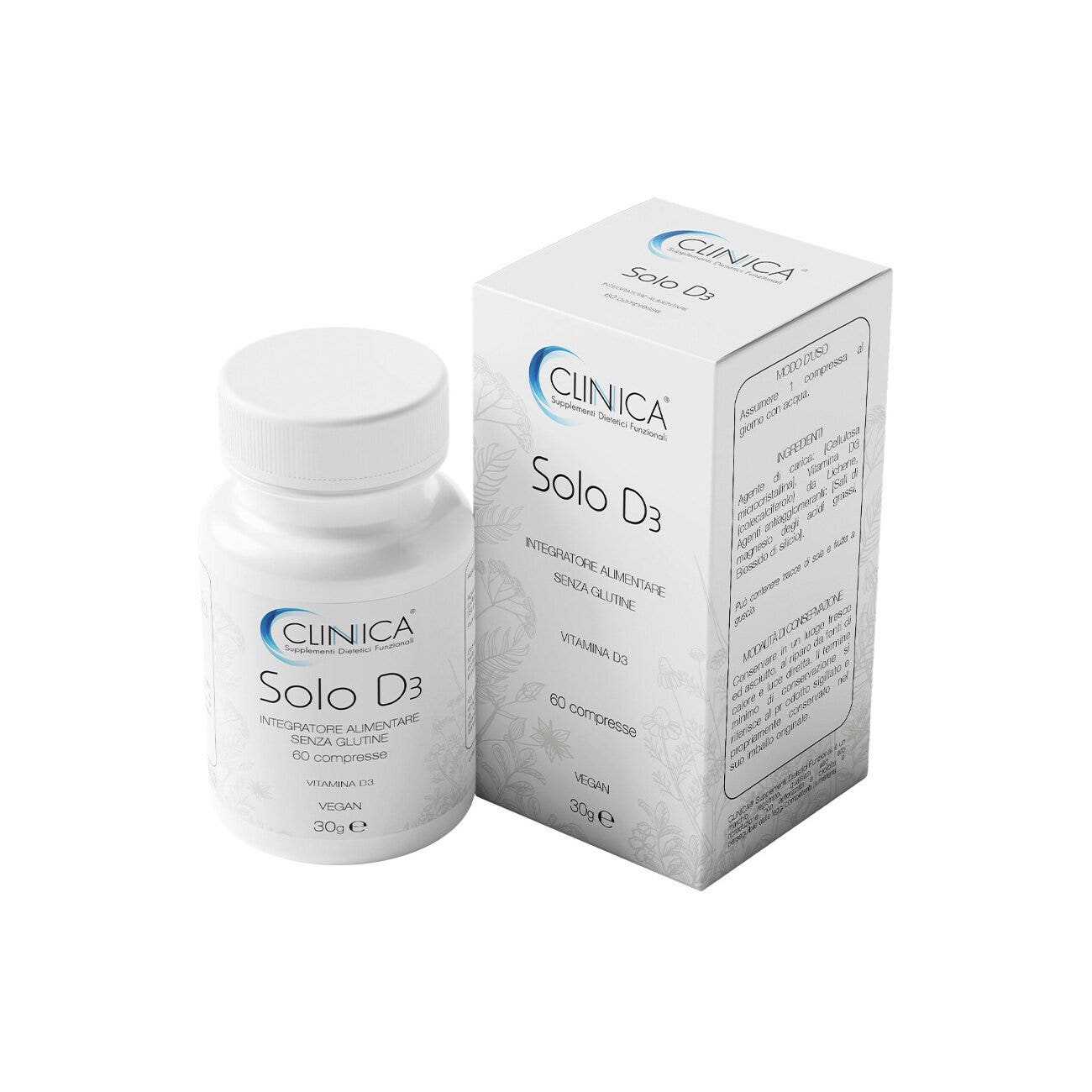 Clinica Solo D3 - vitamina D3 - 60 compresse = 2 mesi di trattamento
