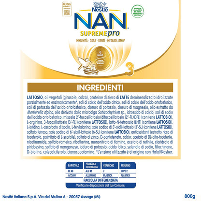 Nan Supreme Pro 3 Latte Di Crescita Polvere 800g