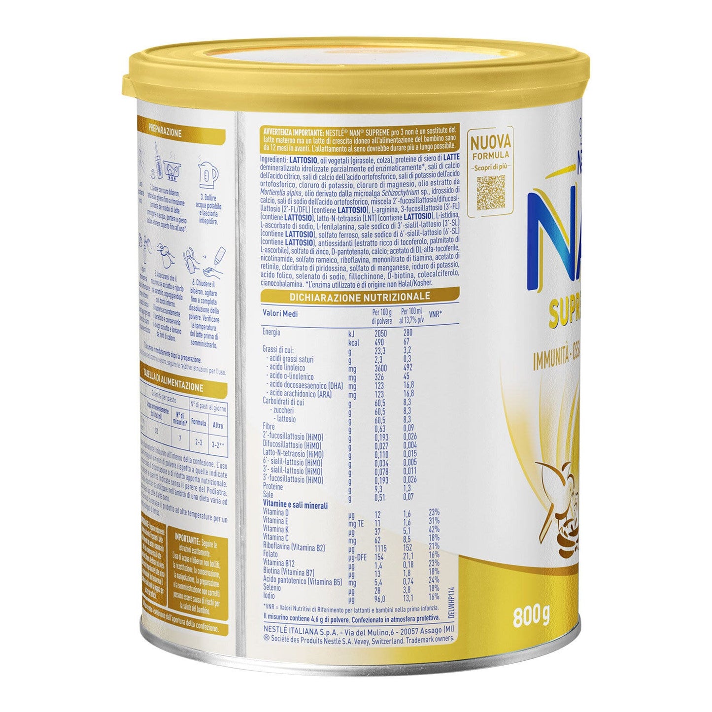 Nan Supreme Pro 3 Latte Di Crescita Polvere 800g