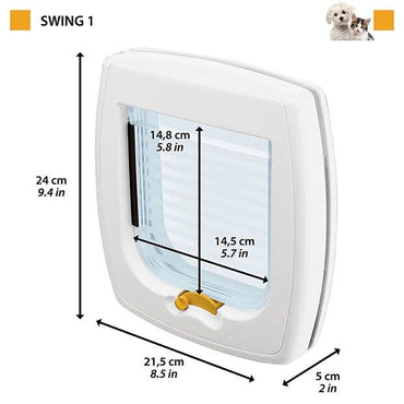 Ferplast Swing 1 Portina Per Gatti E Piccoli Cani Con Chiusura A 2 Vie Colore Bianco