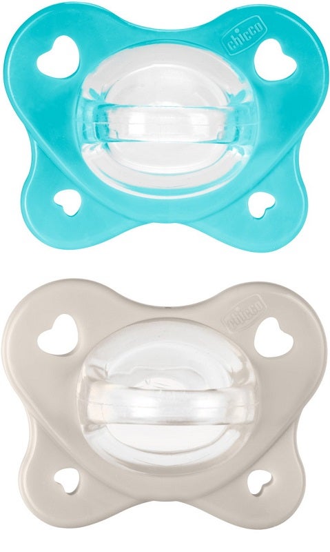 Chicco Dual Soft Succhietto Azzurro 6-16 Mesi 2 Pezzi