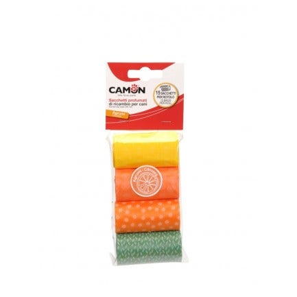 Camon Sacchetti Di Ricambio Profumati agli Agrumi Per Cani 4 Rotoli