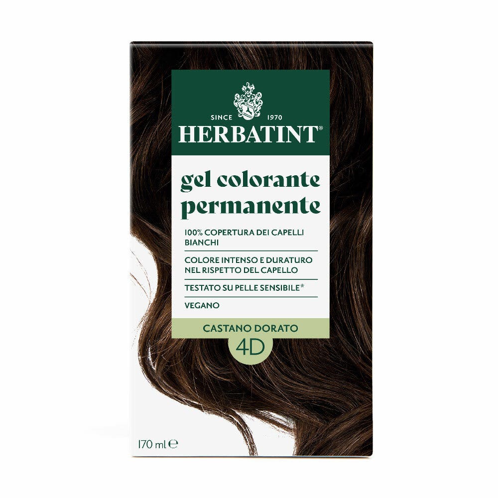 Herbatint Tintura Per Capelli Gel Permanente 4D Castano Dorato 170ml