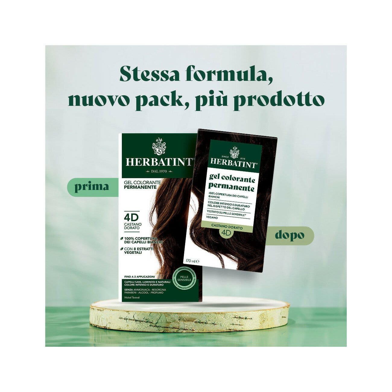 Herbatint Tintura Per Capelli Gel Permanente 4D Castano Dorato 170ml