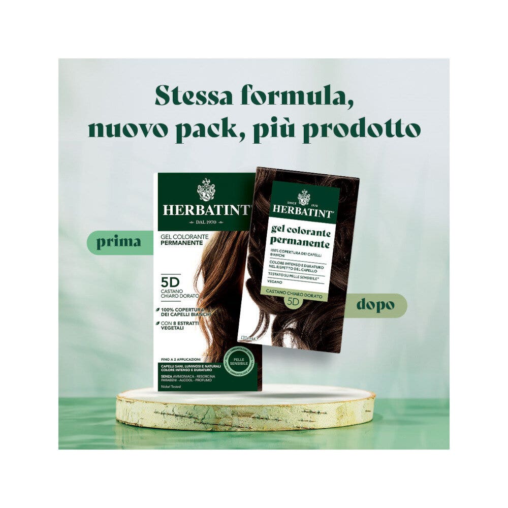 Herbatint Gel Colorante Permanente 5D Castano Chiaro Dorato 170ml