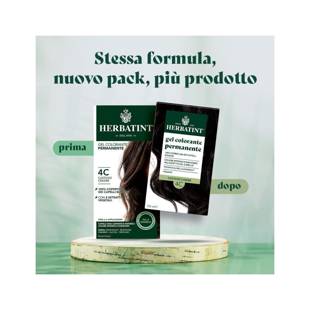Herbatint Gel Colorante Permanente 4C Castano Cenere 170ml