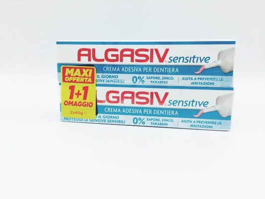 Algasiv Sensitive Crema Adesiva Dentiera Pacco Doppio 40g+40g