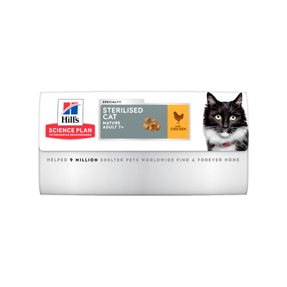 Hill's Science Plan Mature Adult 7+ Sterilised Cat Alimento Per Gatti Al Pollo Sacco 1,5kg
