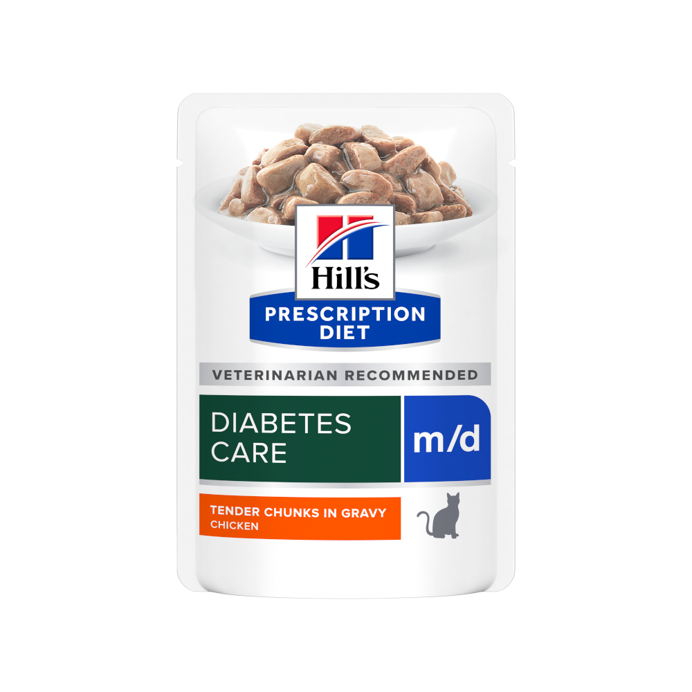 Hill's Prescription Diet M/D Alimento Per Gatti Al Pollo 12 Bustine