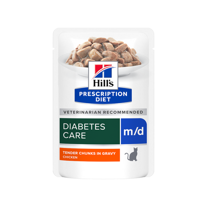 Hill's Prescription Diet M/D Alimento Per Gatti Al Pollo 12 Bustine