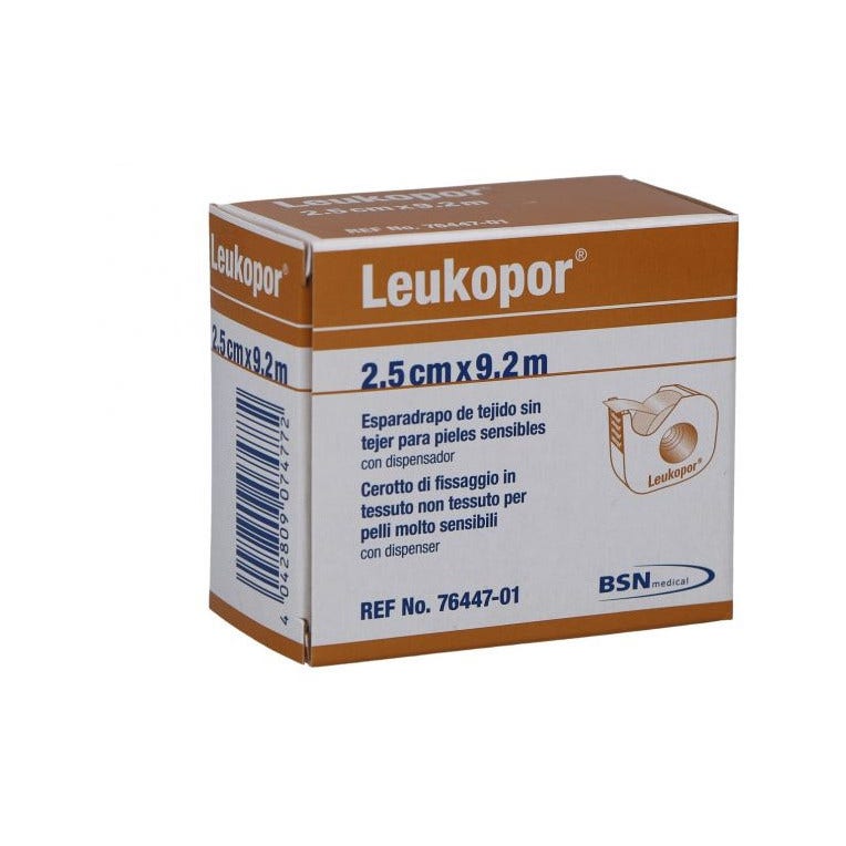 Cerotto In Rocchetto Leukopor Ipoallergenico Tessuto Non Tessuto Bianco 2,5X920 Cm Con Dispenser