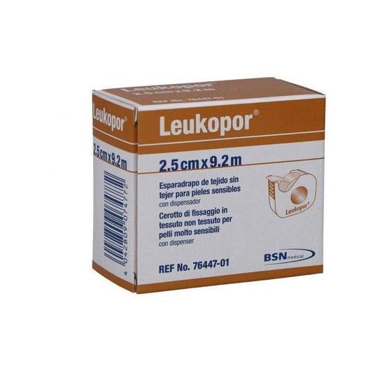 Cerotto In Rocchetto Leukopor Ipoallergenico Tessuto Non Tessuto Bianco 2,5X920 Cm Con Dispenser
