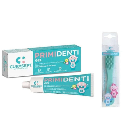 Curasept Primi Denti Gel 20ml + Massaggiagengive 1 Pezzo