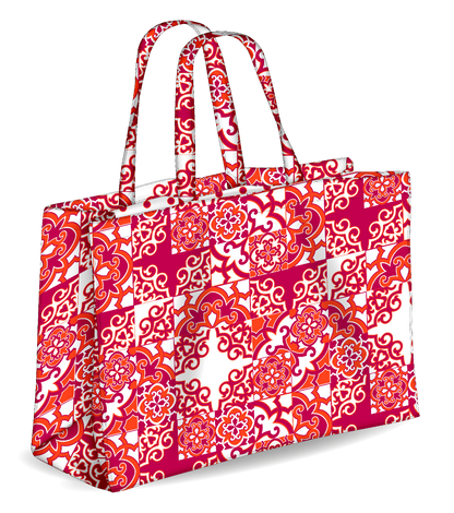 Colors Tote Borsa Mare Reversibile Colore Rosso