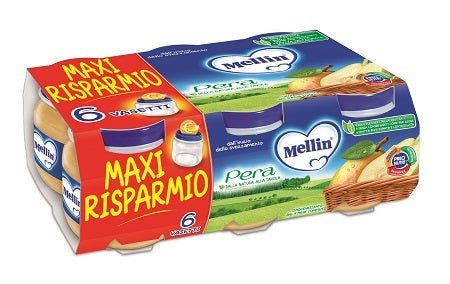 Mellin Omog Pera 6x100g