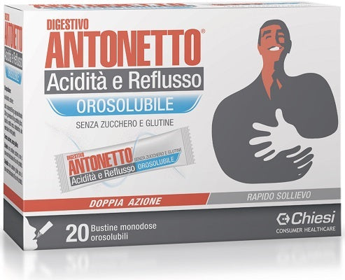Digestivo Antonetto Acidità e Reflusso 20 bustine orosolubili