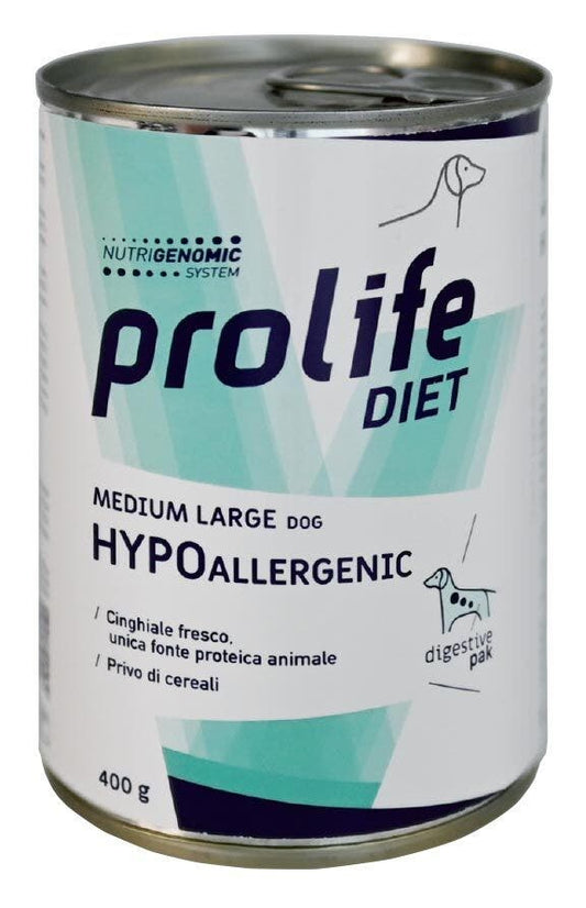 Prolife Dog Diet Wet Hypoallergenic Cibo Umido Per Cani Taglia Media/Grande Lattina 400g