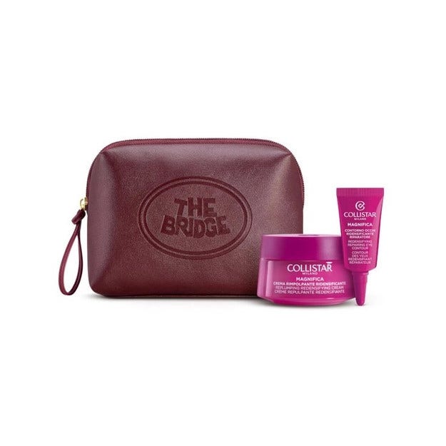Collistar Kit Magnifica Crema Viso Collo 50ml+Contorno Occhi Riparatore 5ml+Beauty-Bag The Bridge
