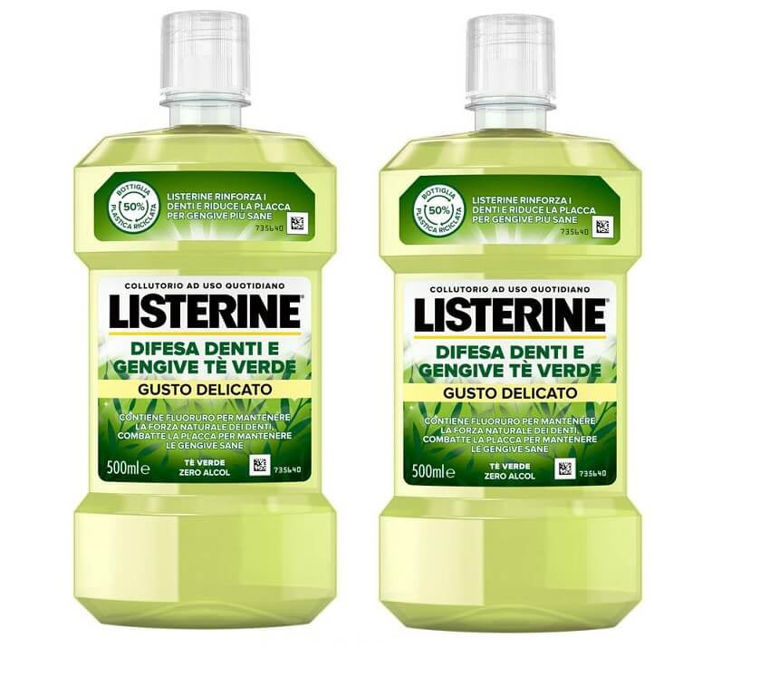 Listerine Green Tea Protezione Anti-Carie Pacco Doppio 500mlx2